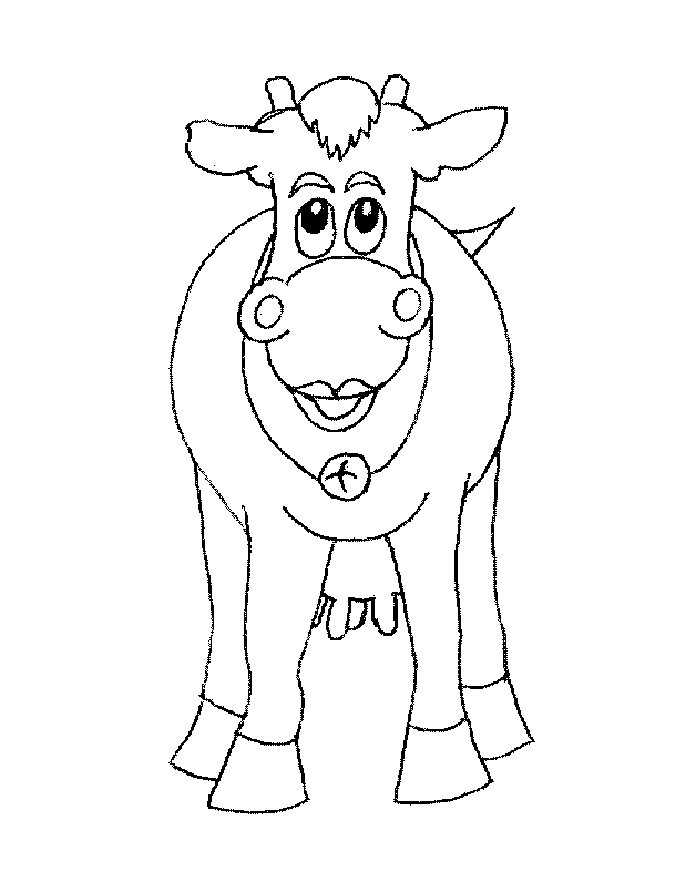 planse desene de colorat vaca vitel taur bou